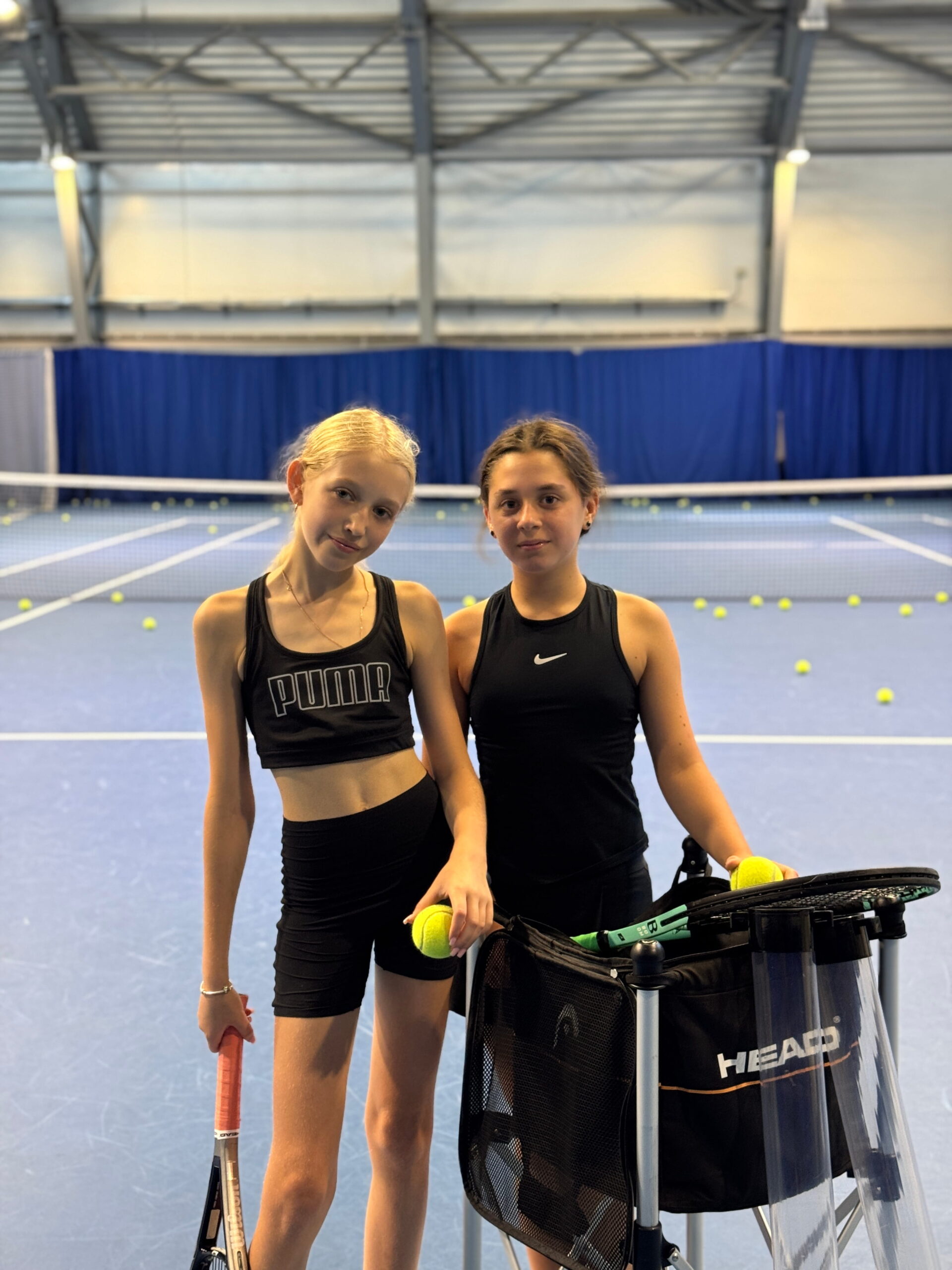 Focused tennis practice